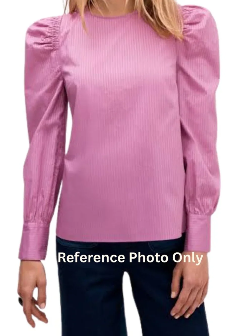 Kate Spade Cotton Puff Sleeve Striped Blouse in Purple - Size L - New with Tag